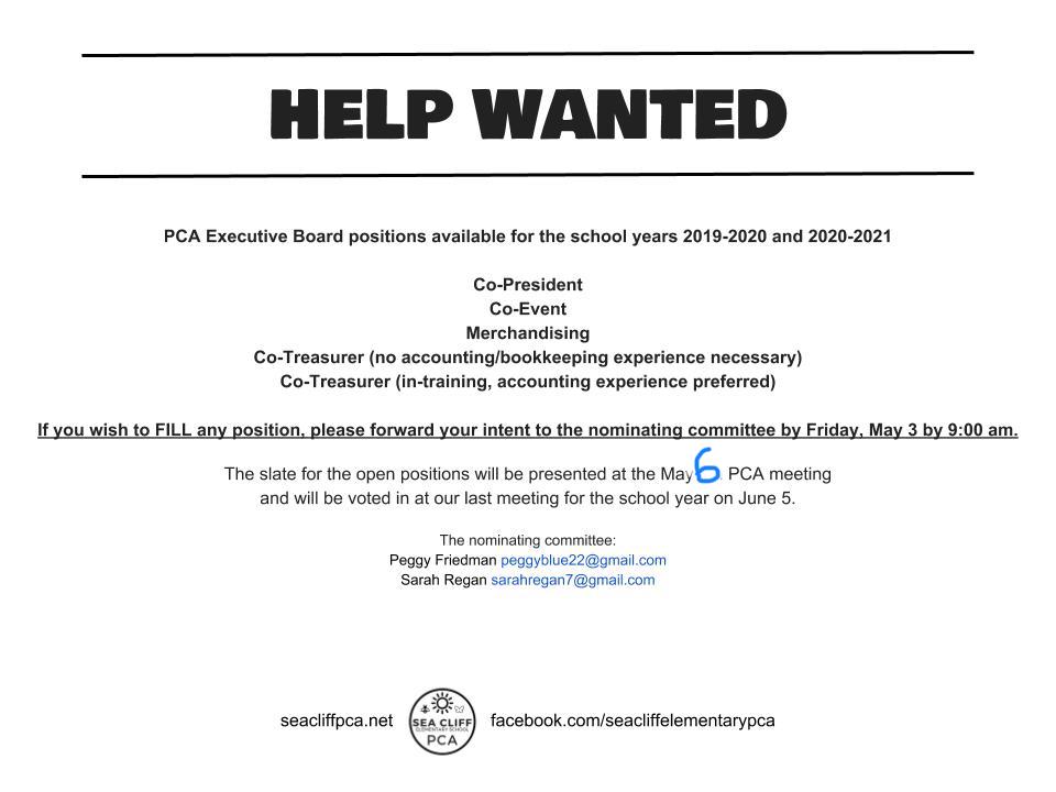 pca help wanted