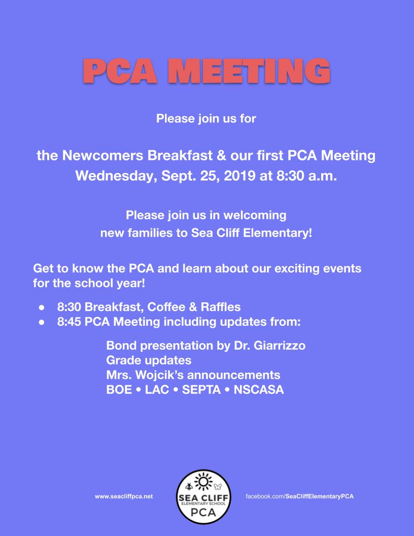 PCA Mtg-first and newcomers
